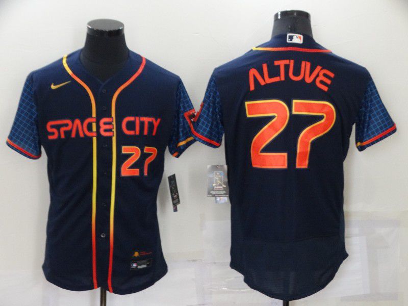 Men Houston Astros #27 Altuve Blue City Edition Elite Nike 2022 MLB Jersey